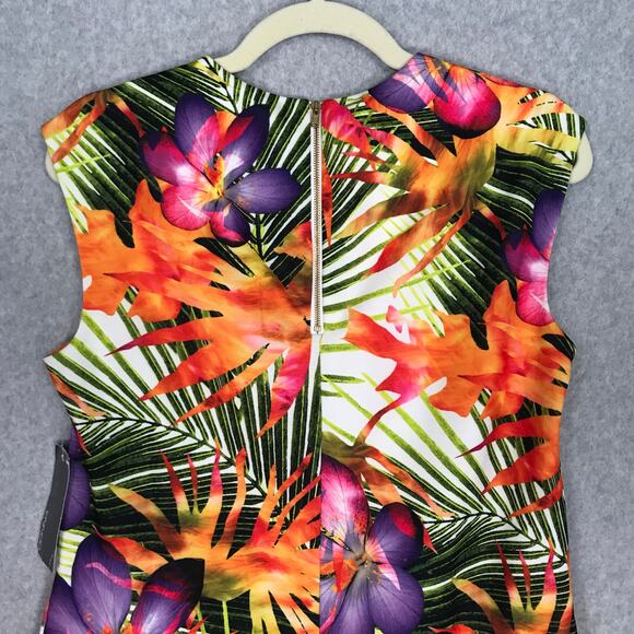 Donna Ricco Dress Womens Sz 4 Tropical Tiered Ruffle Vacation Pockets Sleeveless - Picture 13 of 14